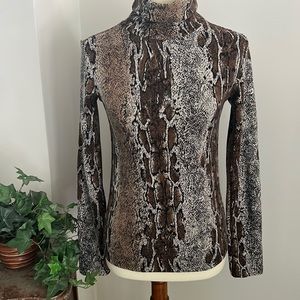 Zara Snake Skin Print Turtleneck